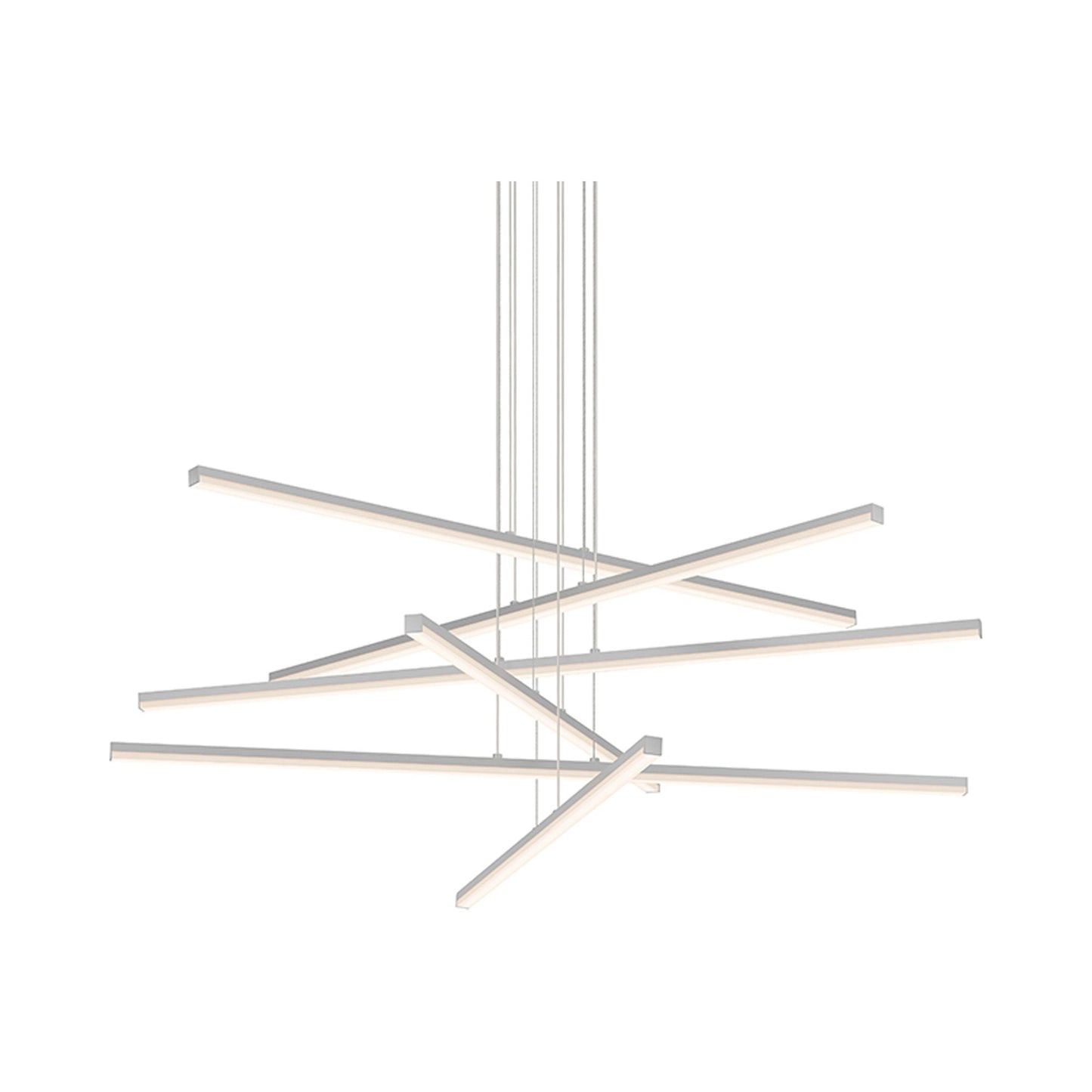 Stix LED Pendant Light in Bright Satin Aluminum (6-Light).