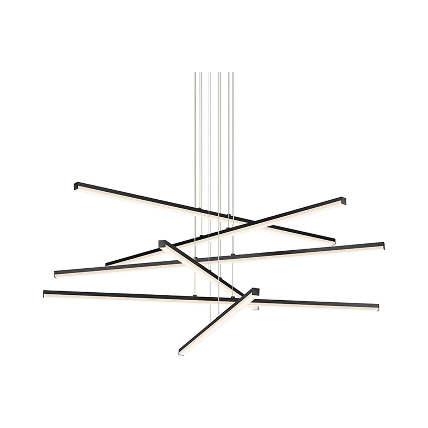 Stix LED Pendant Light in Satin Black (6-Light).