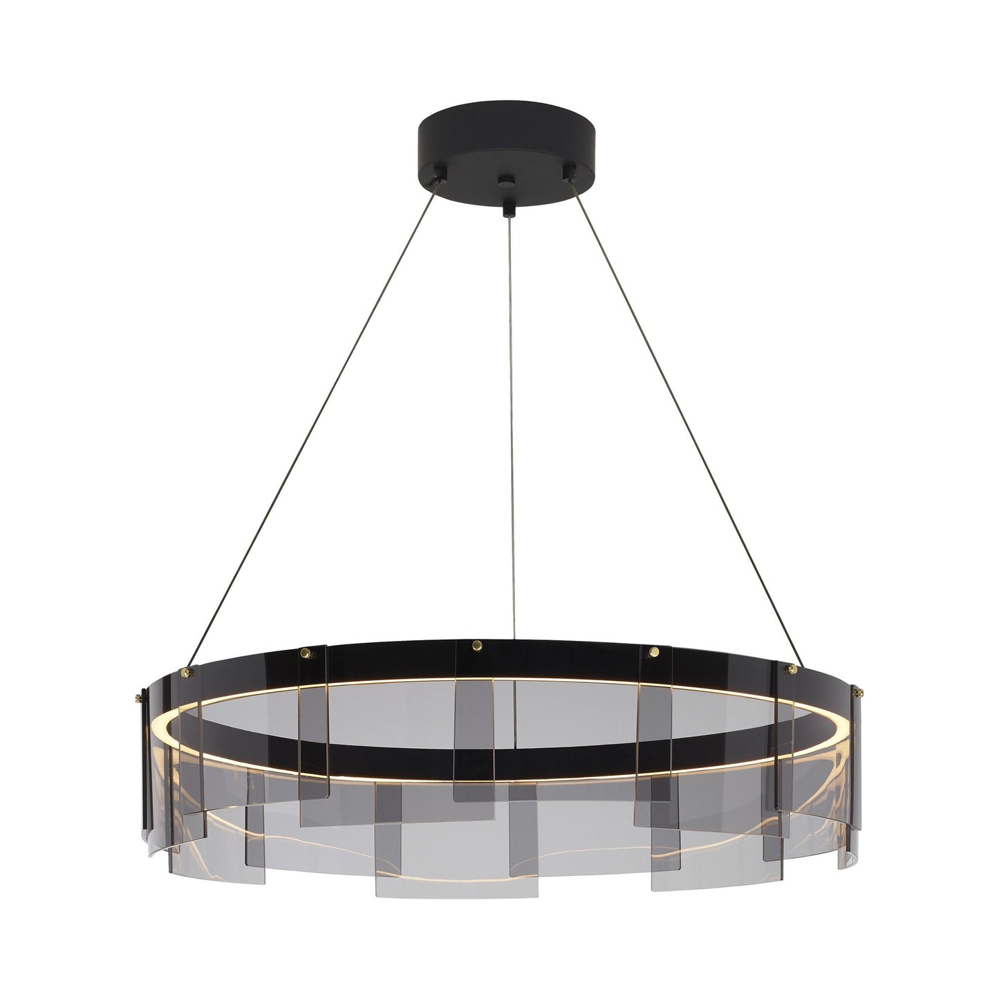 Stratos LED Chandelier in Smoke/Black.
