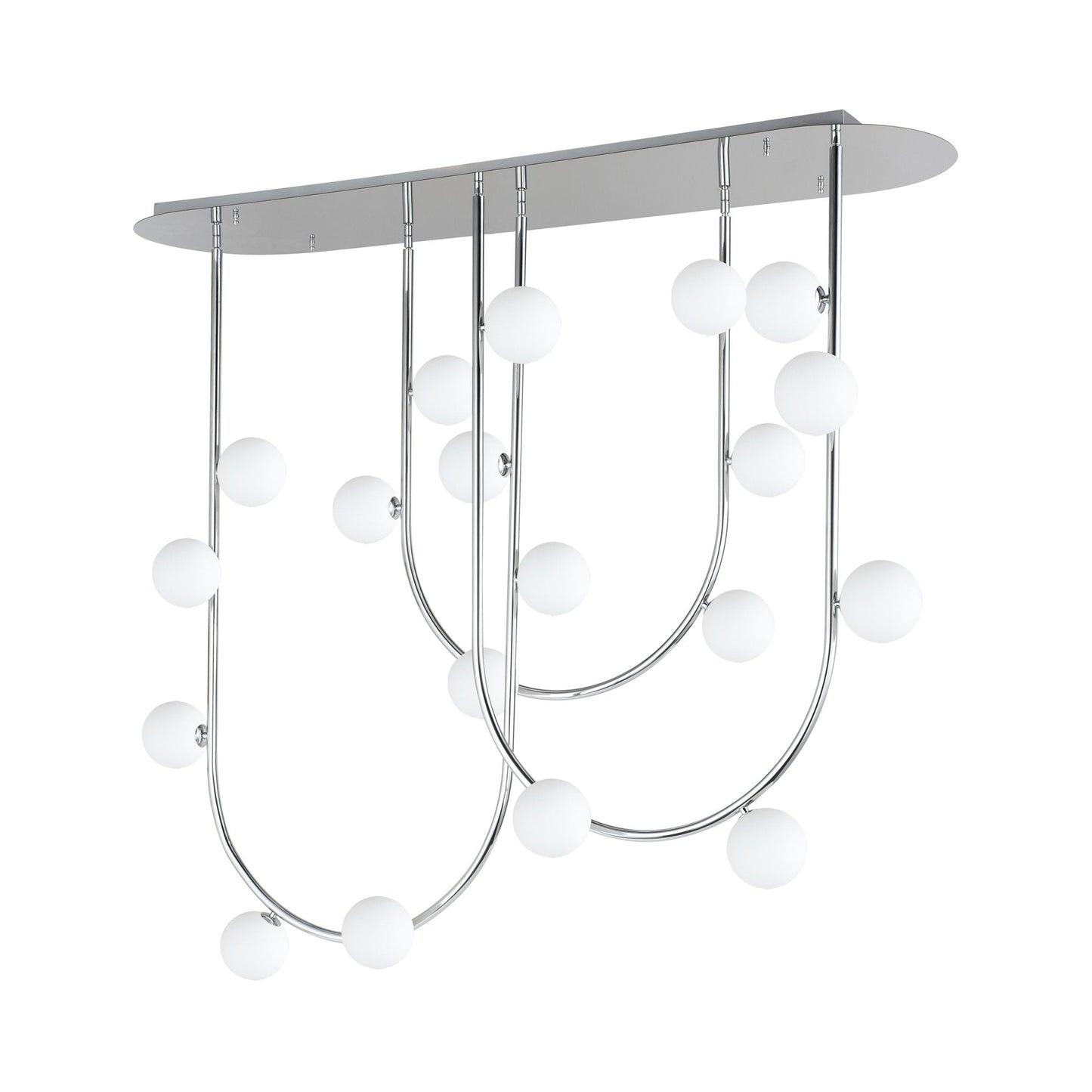 Contour LED Linear Pendant Light in Polished Chrome (19-Light).