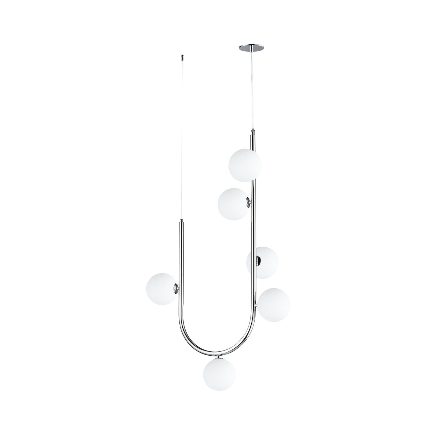 Contour LED Pendant Light in Polished Chrome (6-Light).