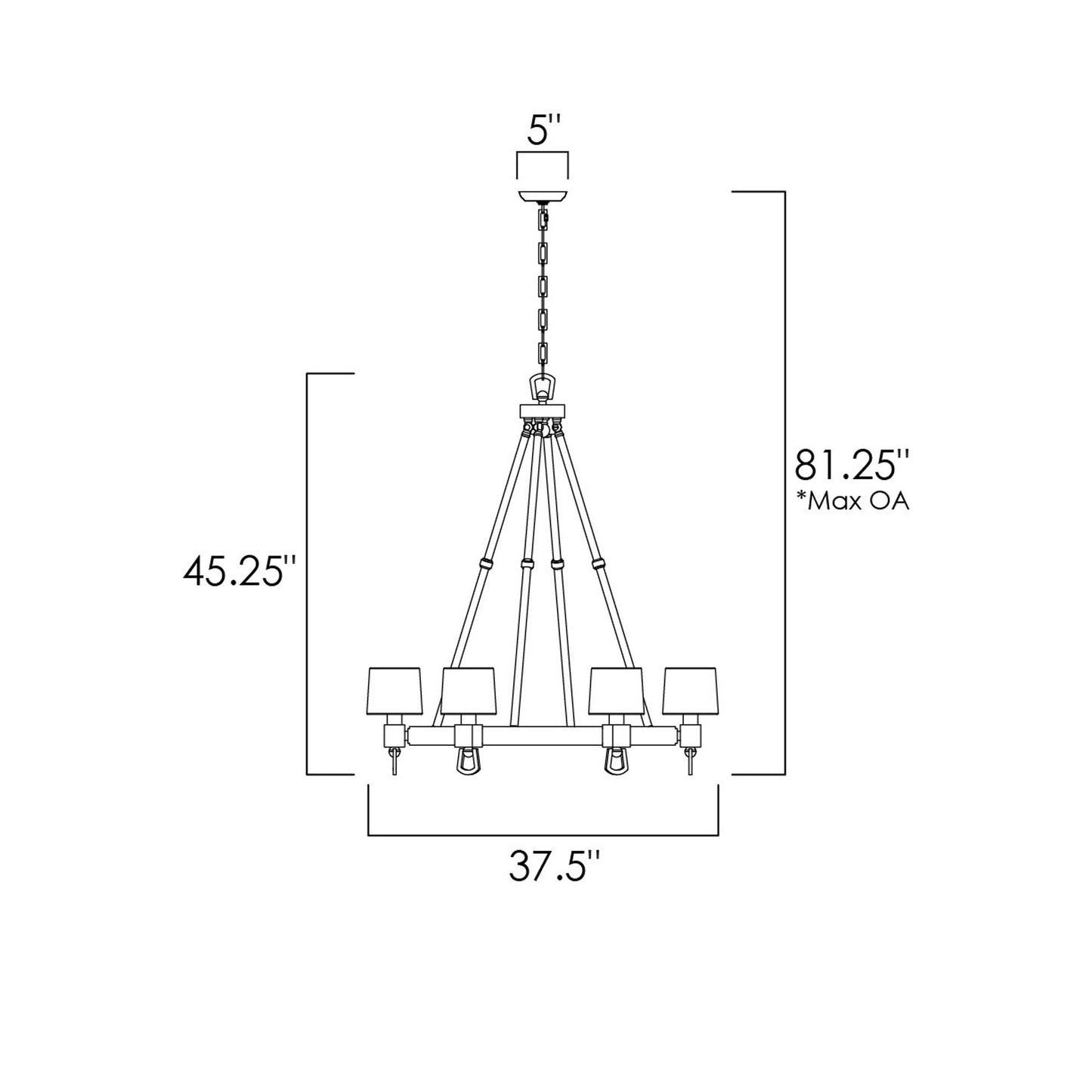 Jefferson Chandelier - line drawing.