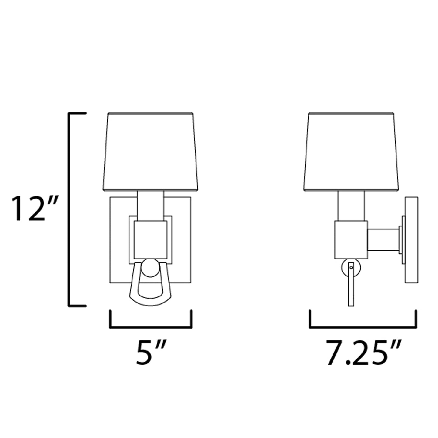 Jefferson Wall Light - line drawing.