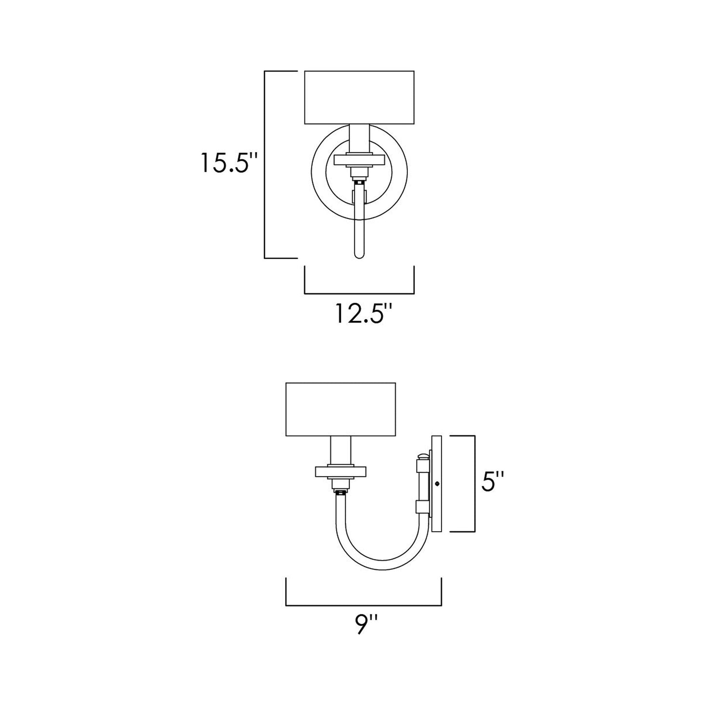 Manhattan Wall Light - line drawing.