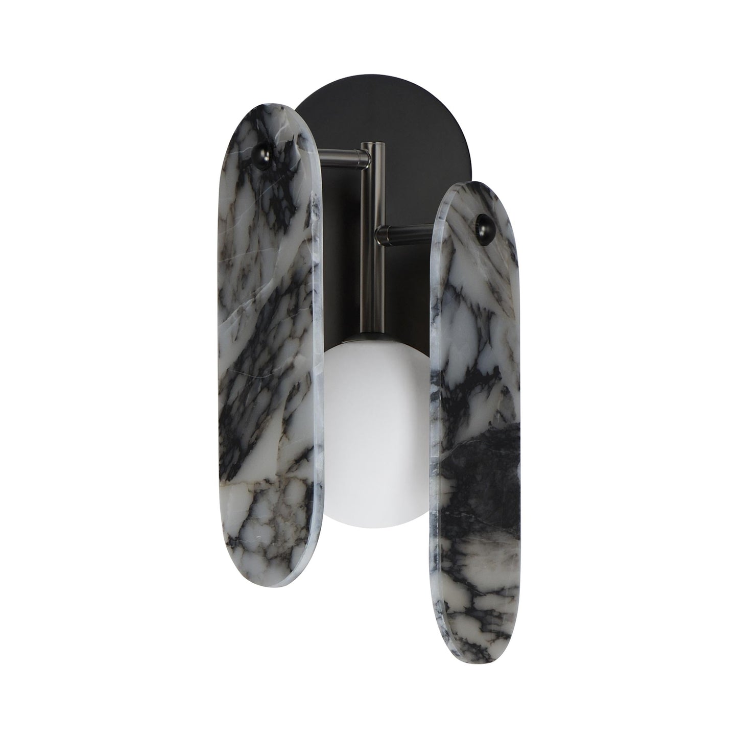 Megalith LED Wall Light in Gunmetal/Striae Arya.