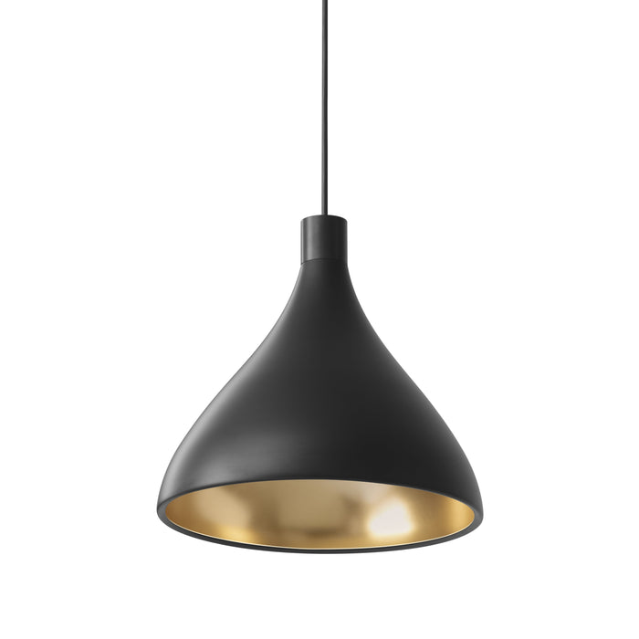 Swell LED Pendant Light in Black/Brass (Medium).