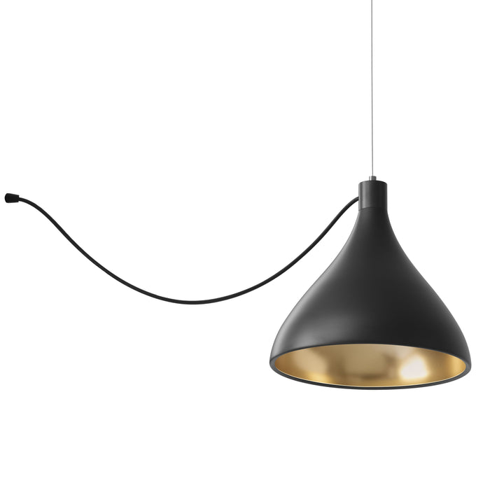 Swell LED String Pendant Light in Black/Brass (Medium).