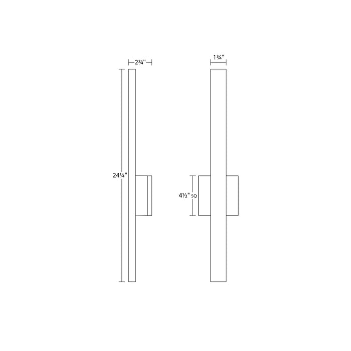 Sword Outdoor LED Wall Light - line drawing.