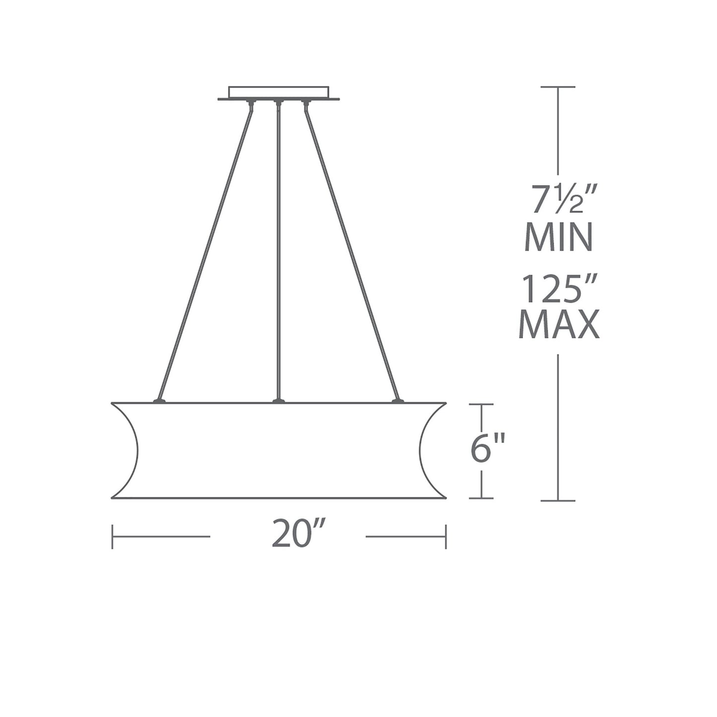Tango LED Chandelier- line drawing.
