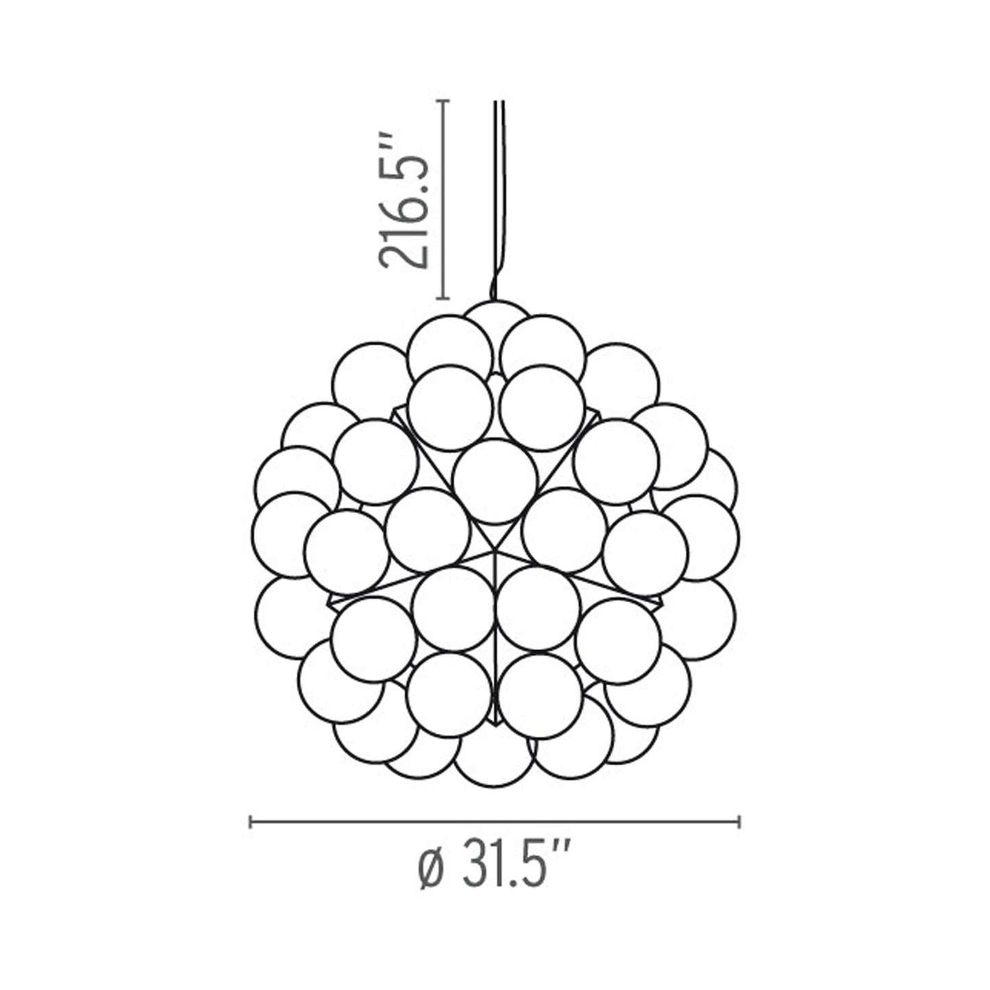 Taraxacum 88 Pendant Light Line Drawing.