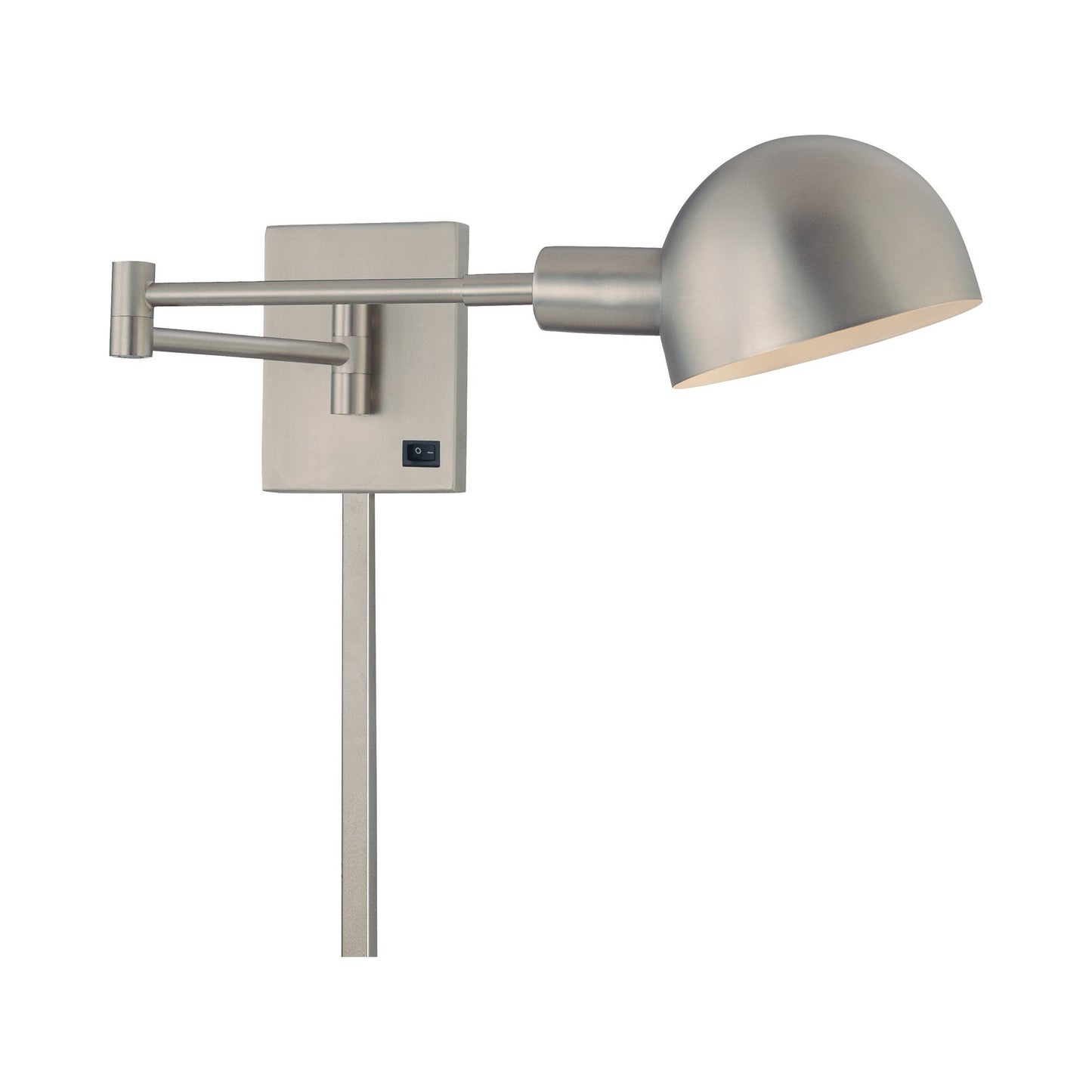 Task Swing Arm Wall Light in Matte Brush Nickel.