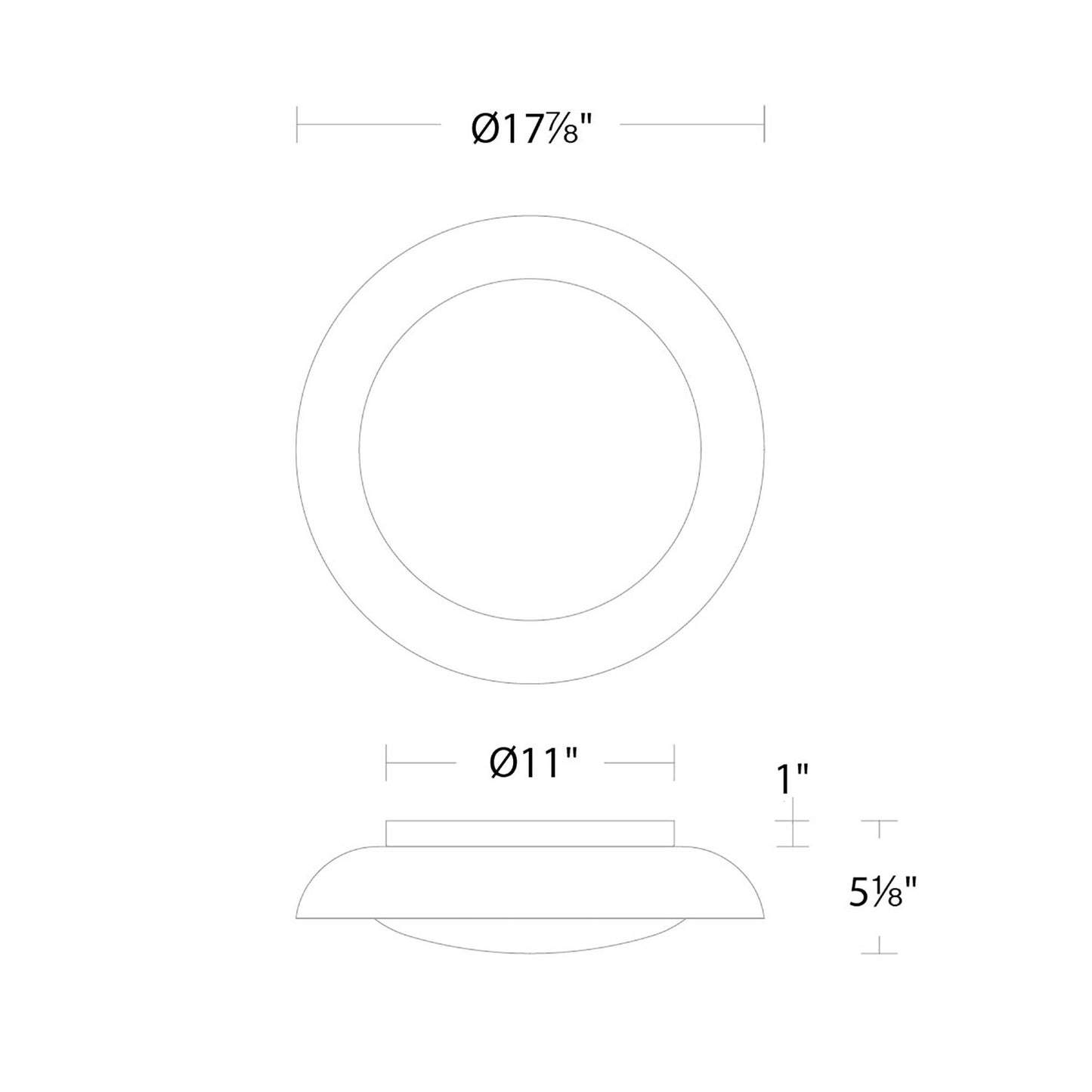 Taurus LED Flush Mount Ceiling Light - line drawing.