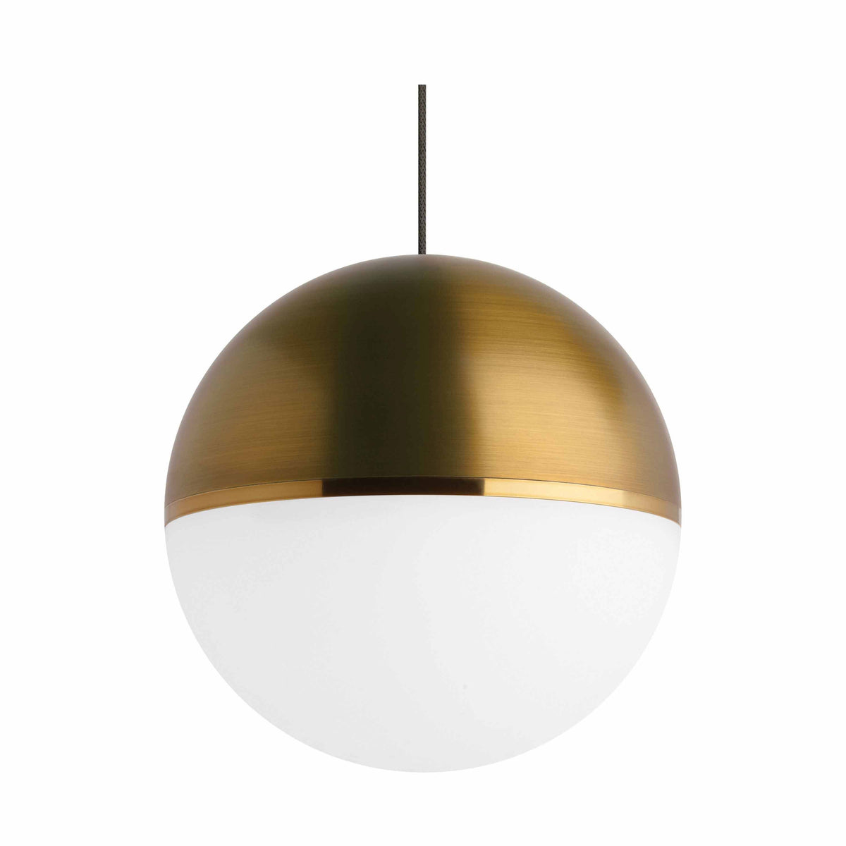 Akova Low Voltage LED Pendant Light in Matte Black/Aged Brass.