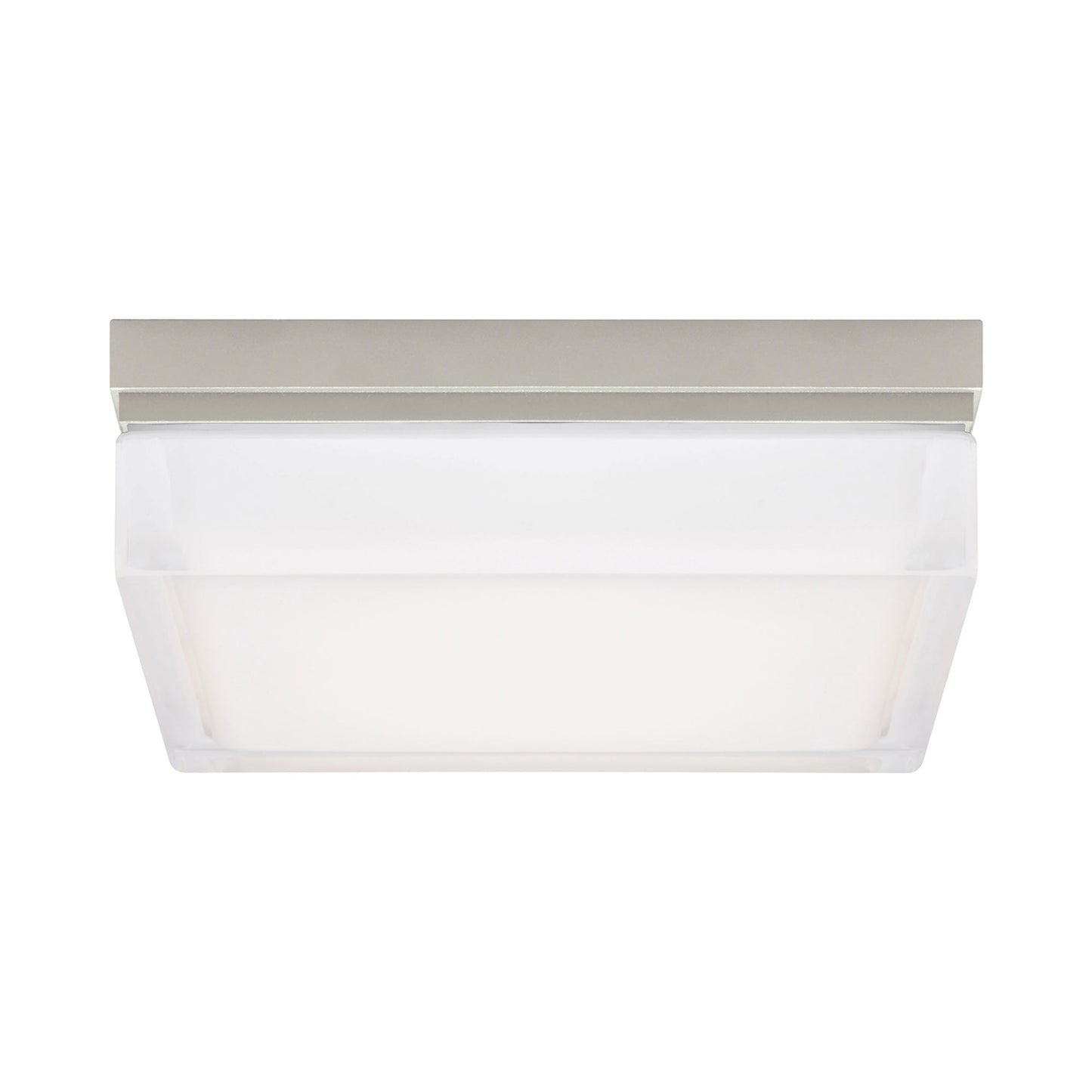Boxie LED Flush Mount Ceiling Light in Satin Nickel (Large).