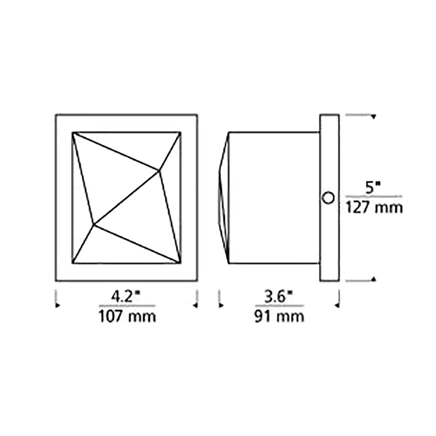 Cafe LED Wall Light - line drawing.