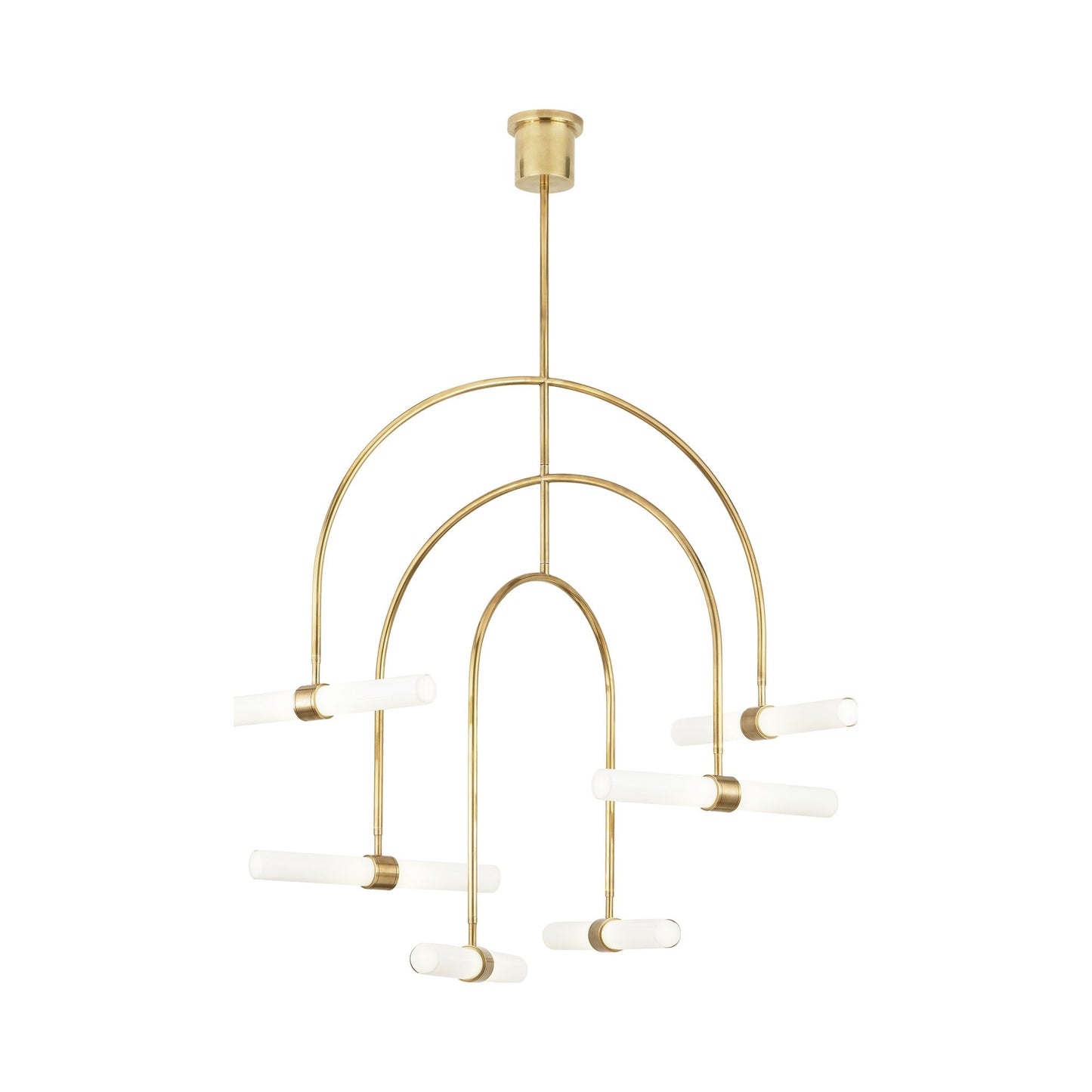Calumn LED Chandelier in Natural Brass (6-Light).
