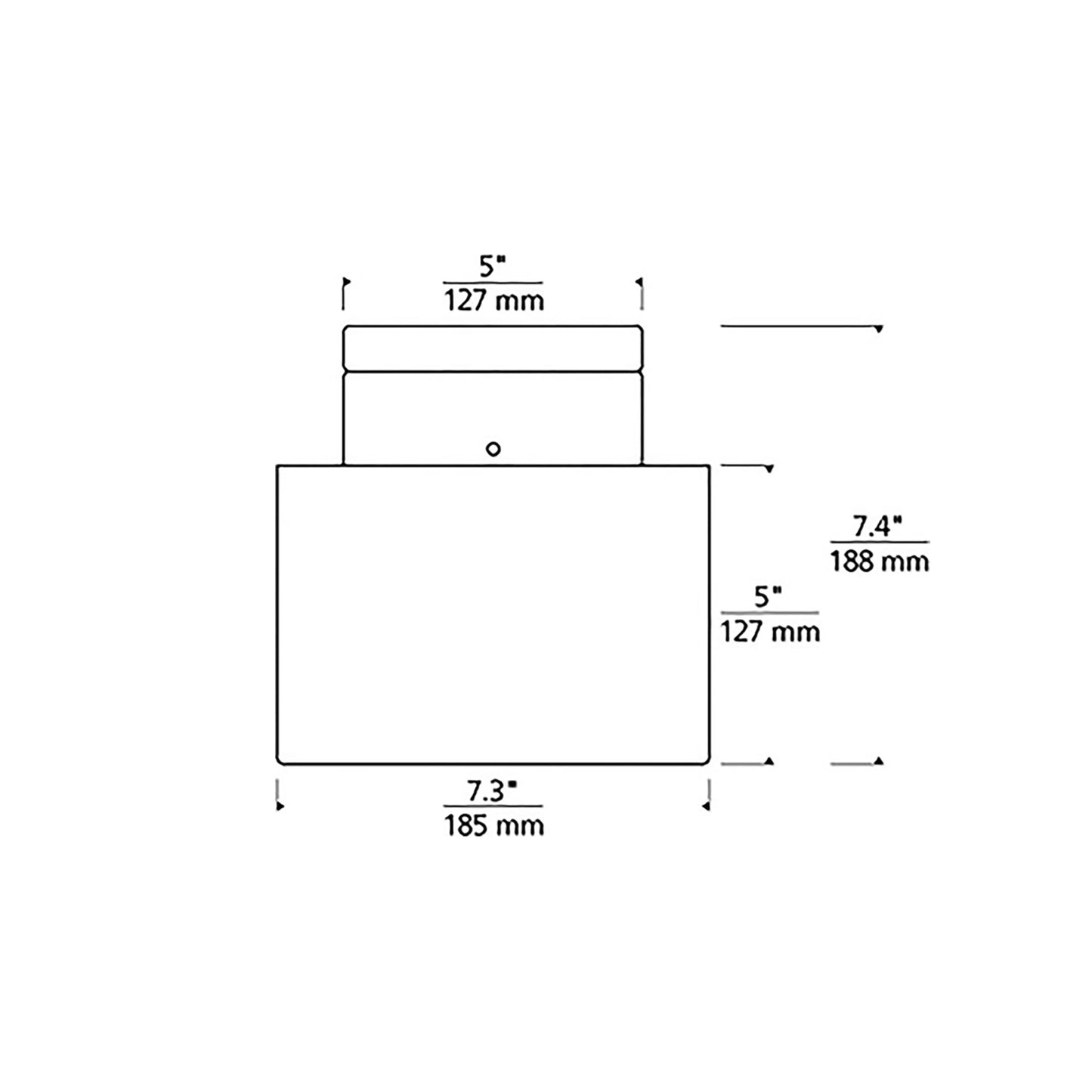 Casen Drum LED Semi-Flush Mount Ceiling Light - line drawing.