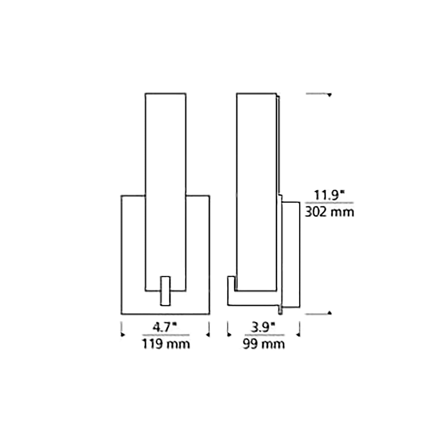 Cosmo Wall Light - line drawing.