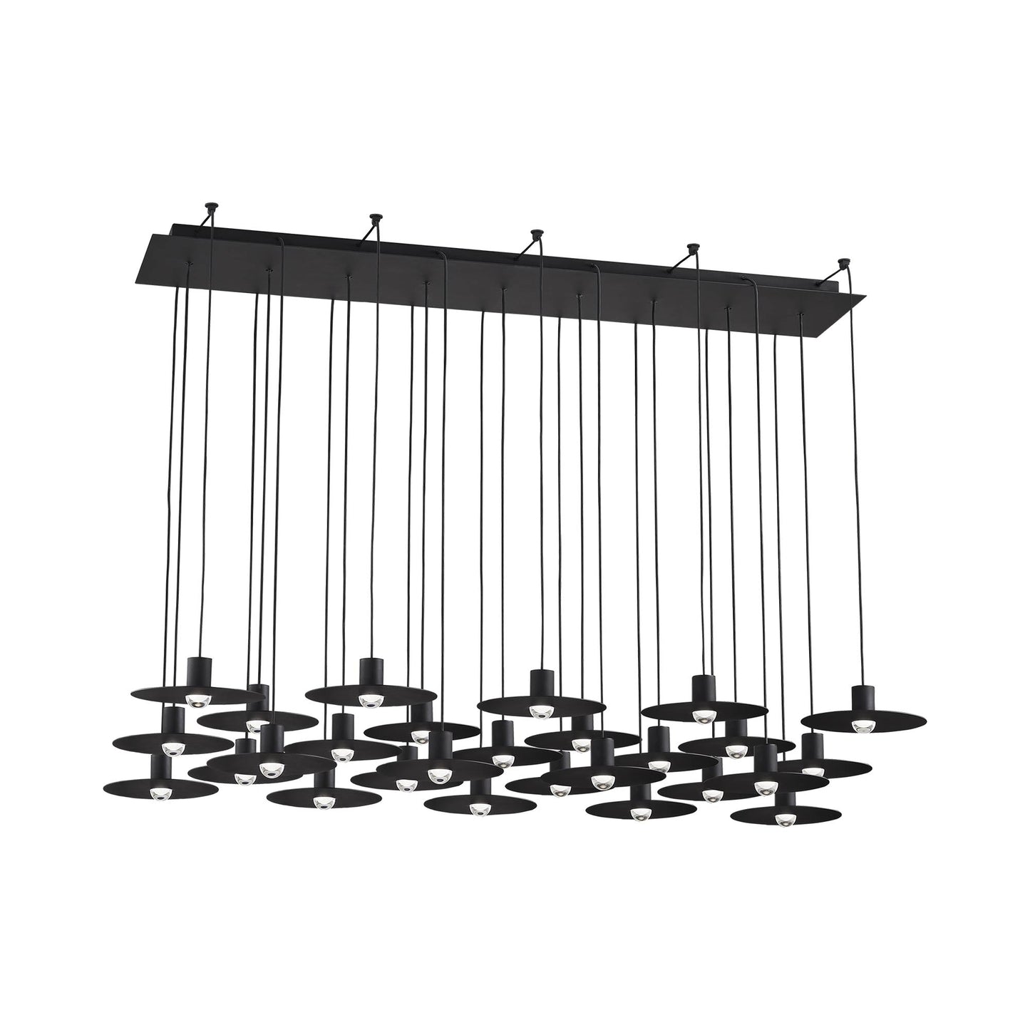 Eaves LED Chandelier in Nightshade Black (27-Light).