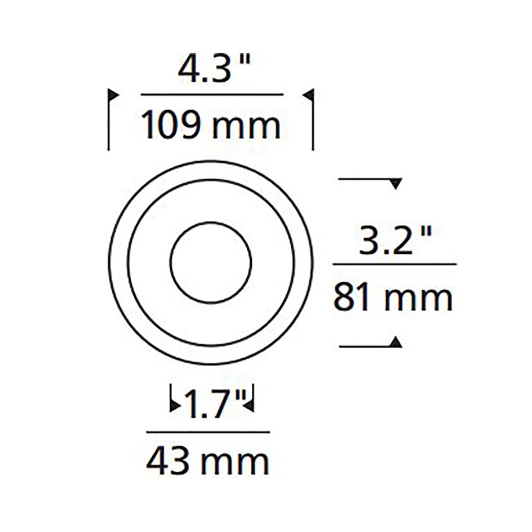ELEMENT 3-Inch Round Bevel Recessed Trim - line drawing.