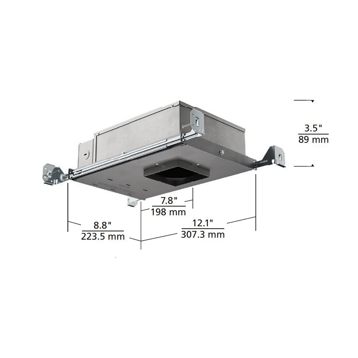 Entra CL 3-Inch Round IC Rated LED Recessed Housing - line drawing.