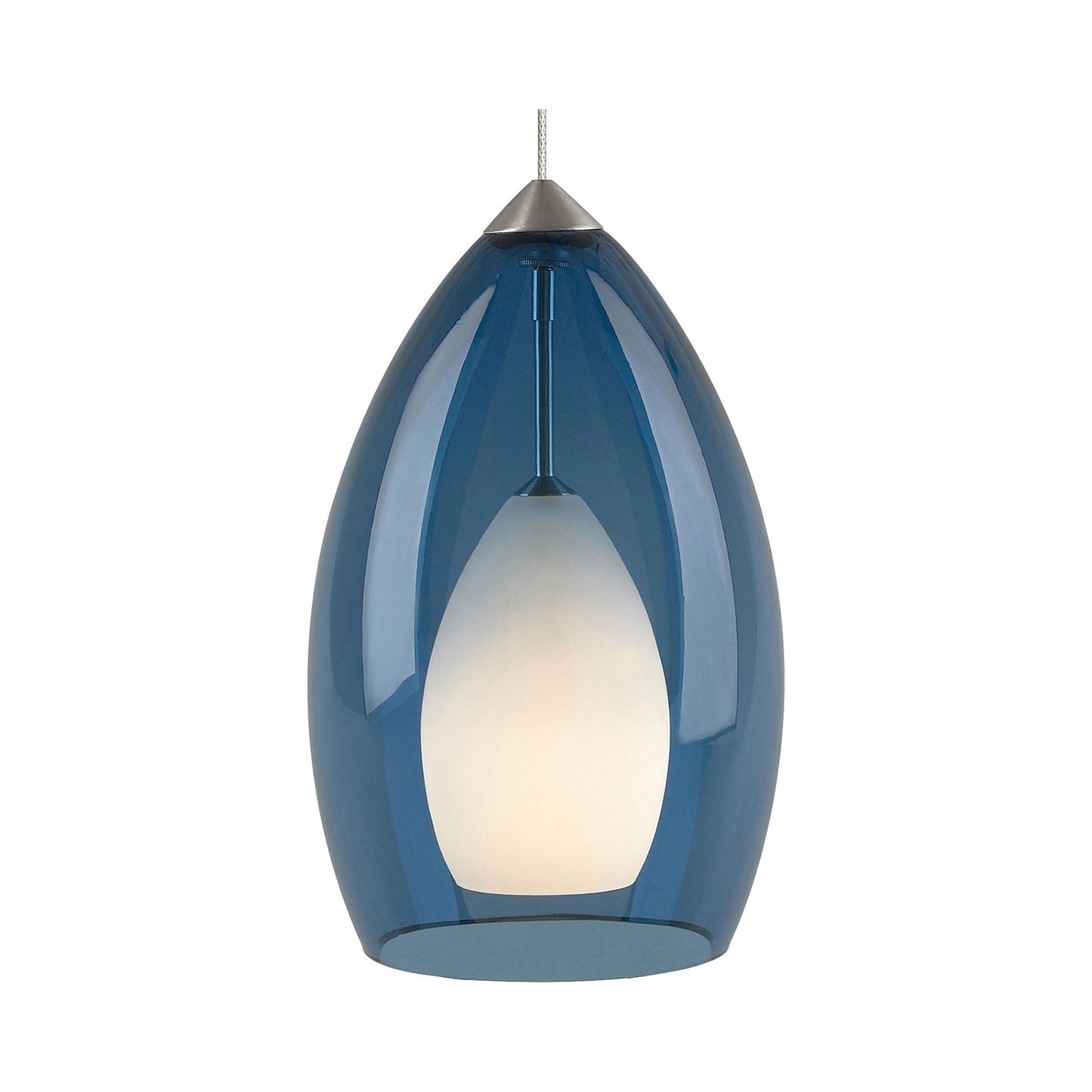 Fire Low Voltage Pendant Light in Steel Blue.