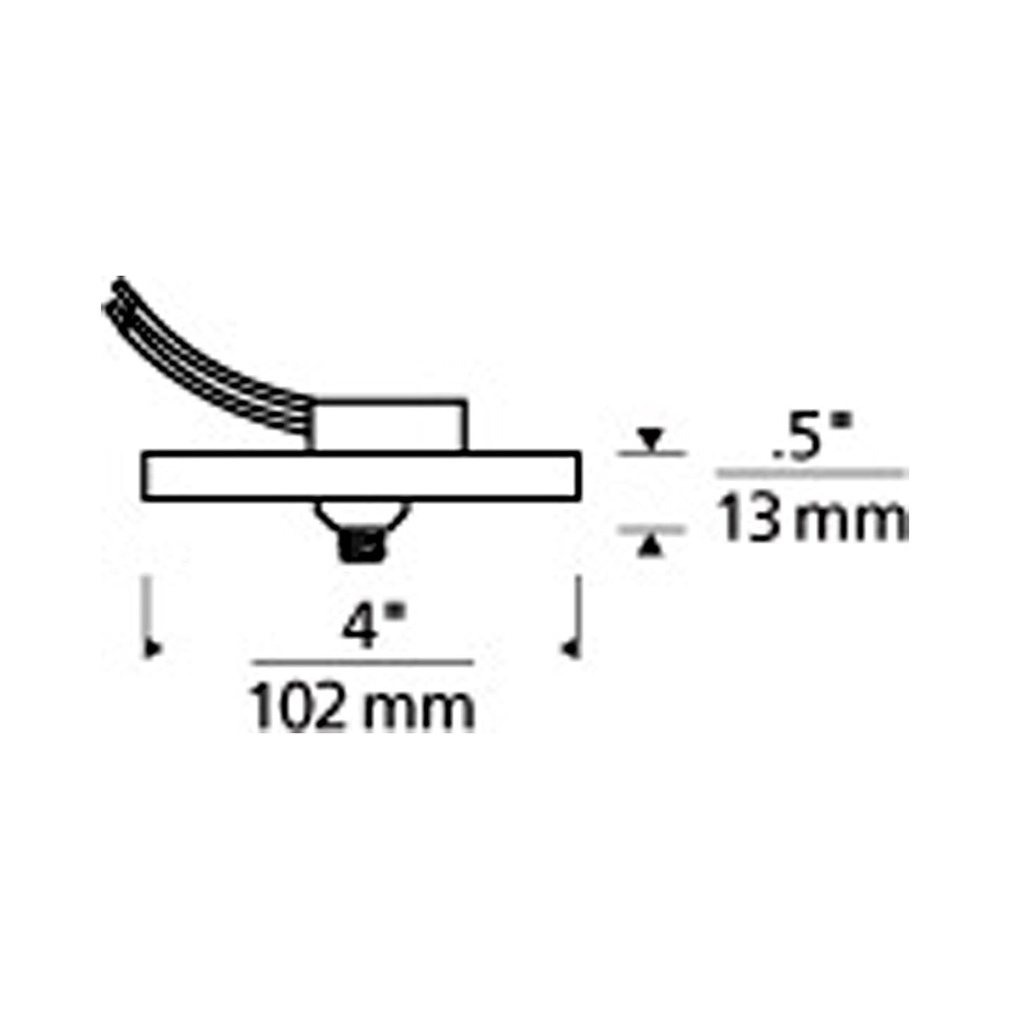 FreeJack Round Flush Mount LED Canopy - line drawing.
