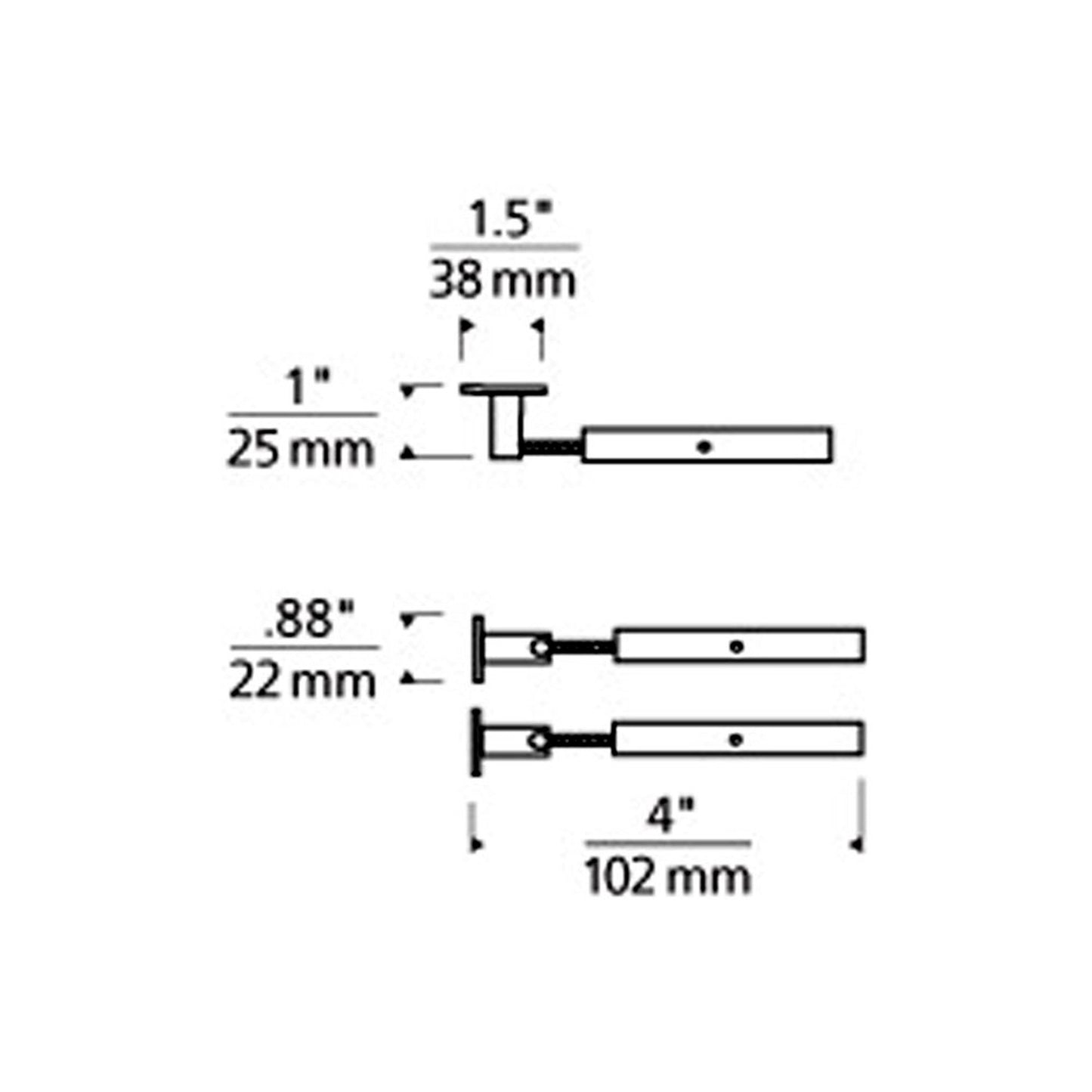 Kable Lite Slimline Turnbuckles - line drawing.