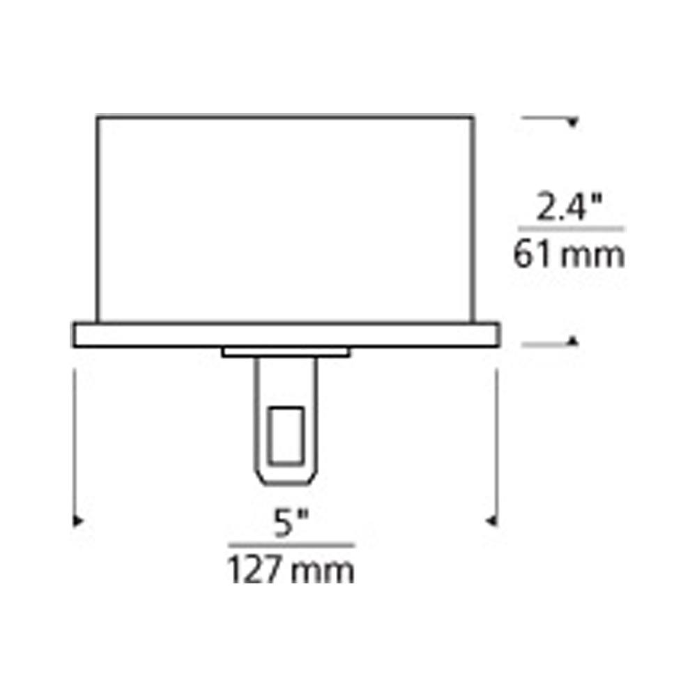 MonoRail Remodel Low Profile Electronic Recessed Transformer - line drawing.