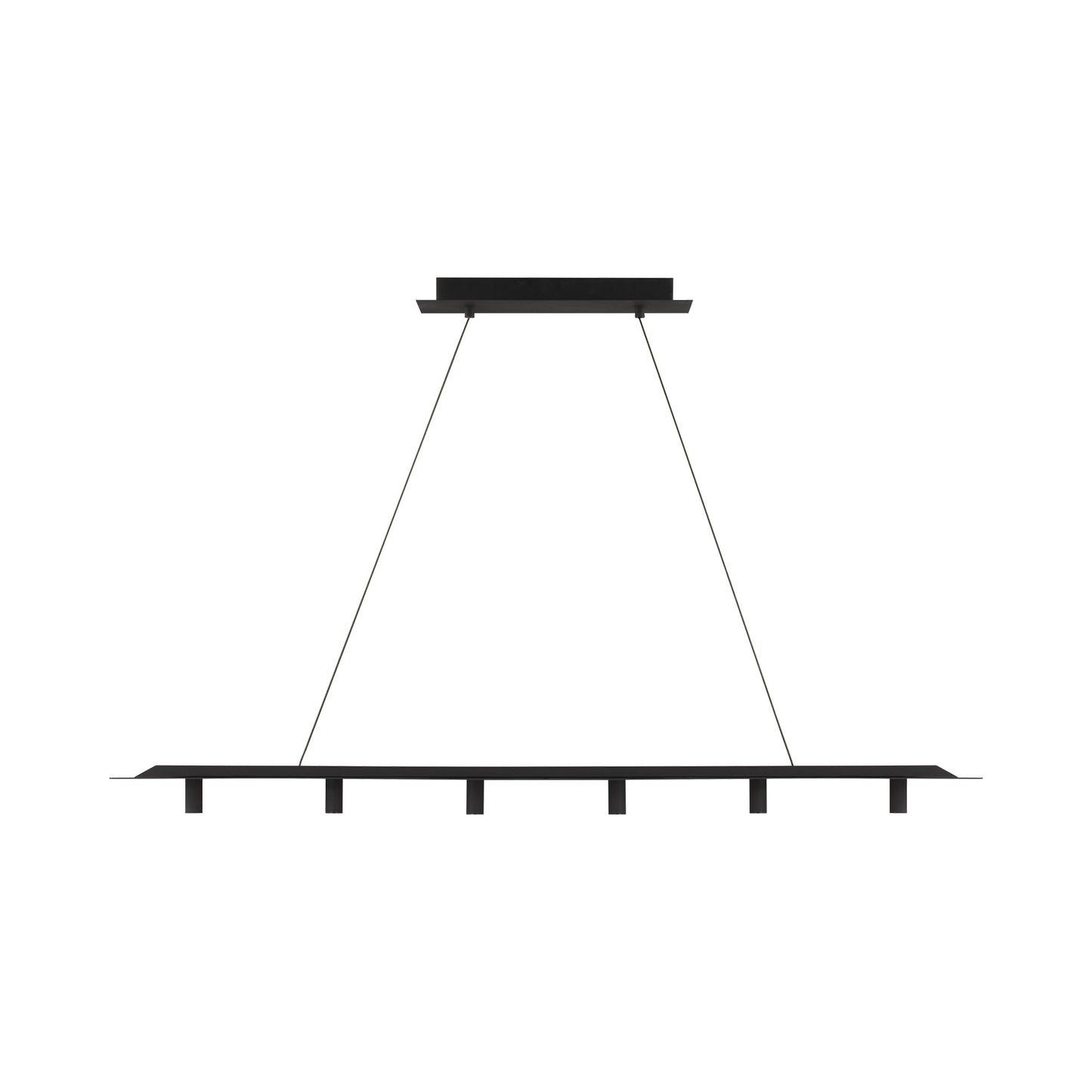 Ponte LED Linear Pendant Light in Nightshade Black.
