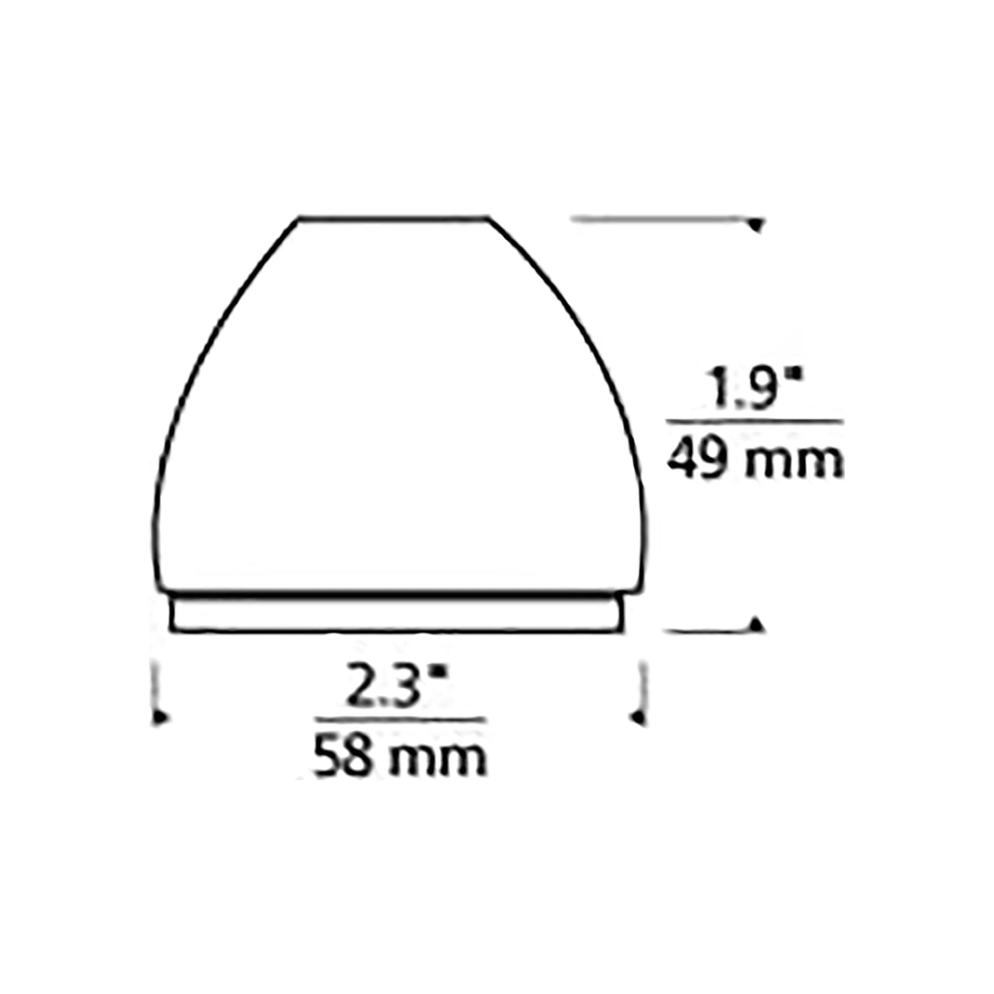 Round Glass Shield - line drawing.