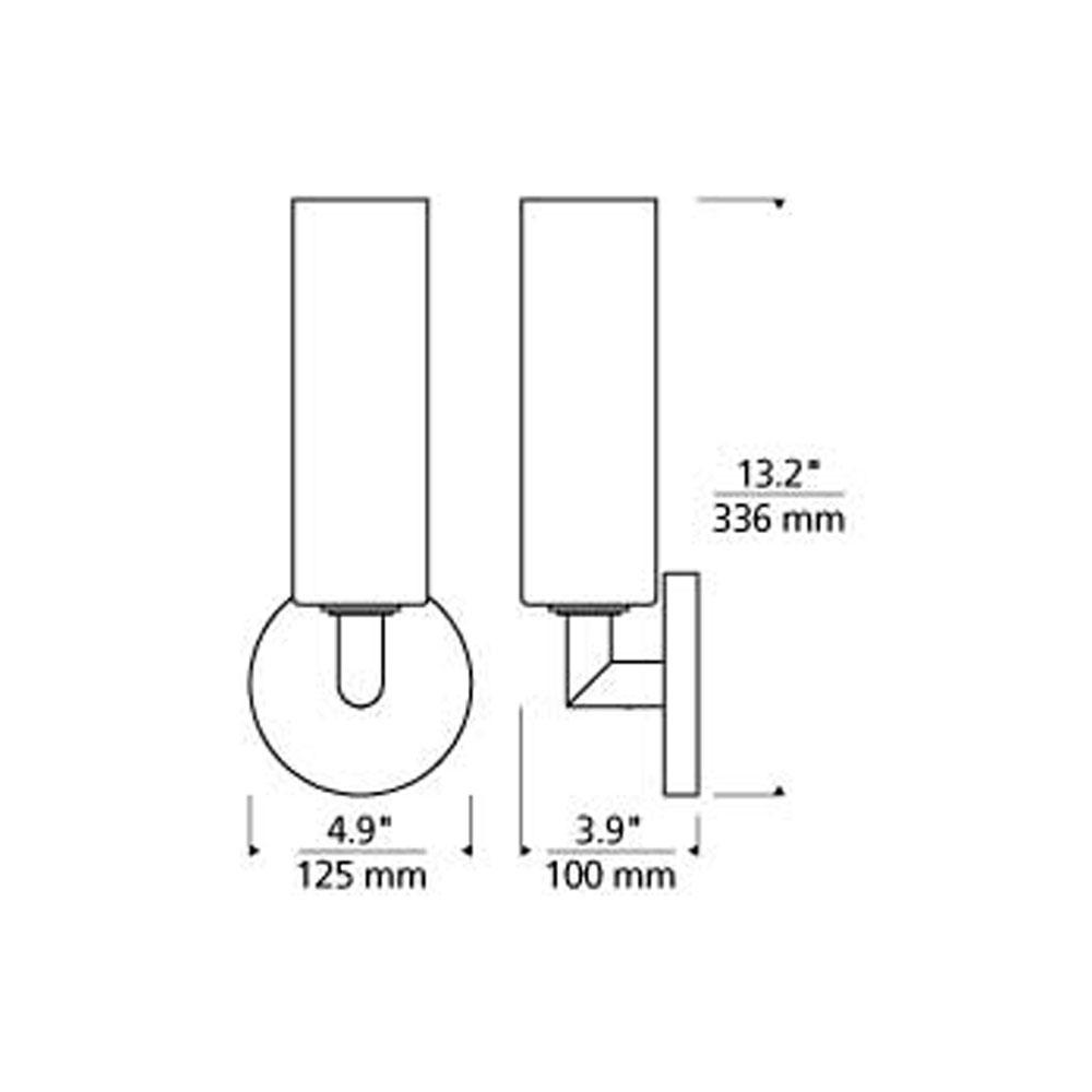 Vetra Wall Light - line drawing.