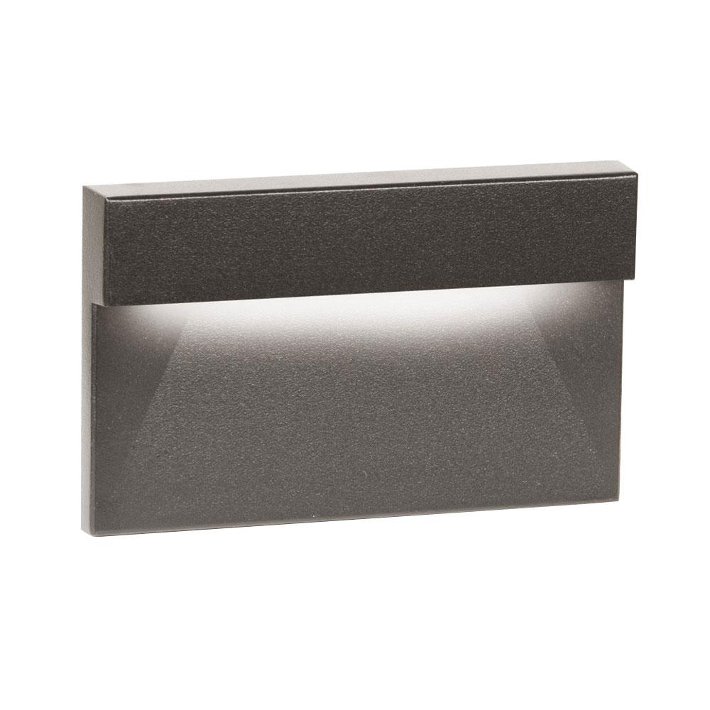 Tempered Glass Rectangular LED Step and Wall Light in Bronze on Aluminum.