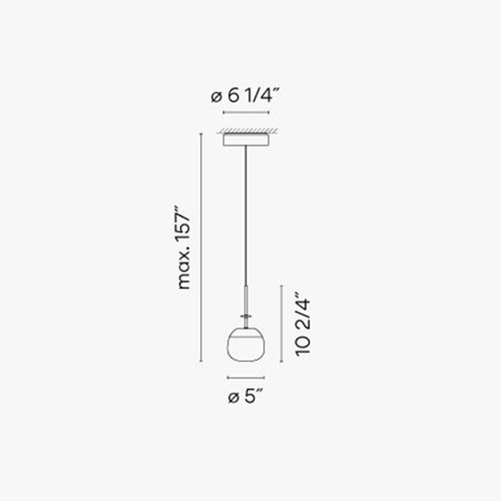 Tempo Oval LED Pendant Light - line drawing.