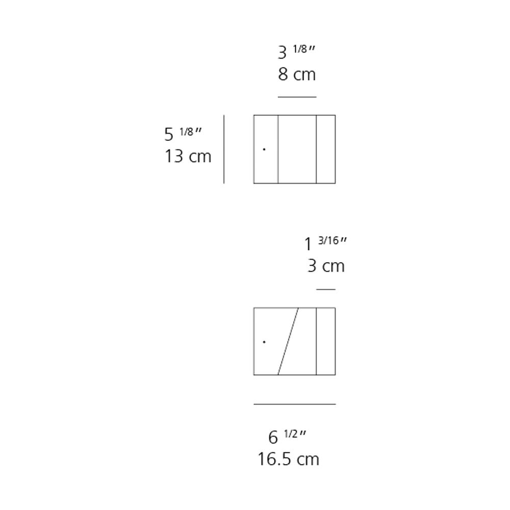 Tetragono Outdoor LED Wall Light - line drawing.