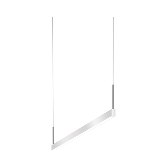 Thin-Line™ LED Pendant Light in Bright Satin Aluminum/Small (1-Light).