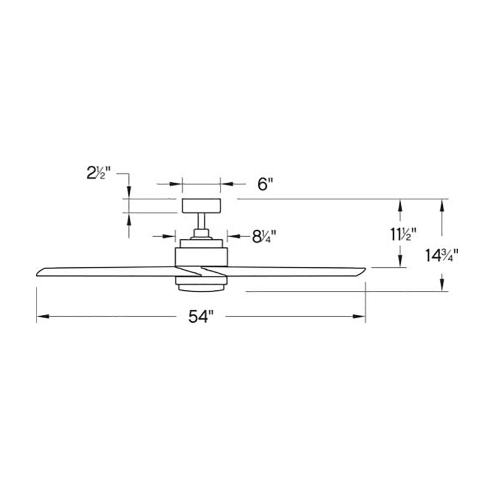 Tier LED Ceiling Fan - line drawing.