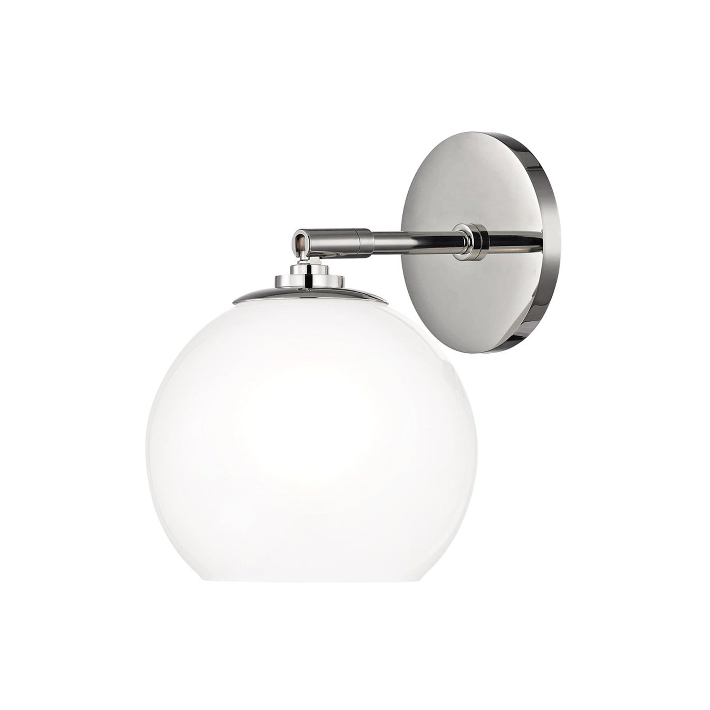 Tilly LED Wall Light in Polished Nickel.