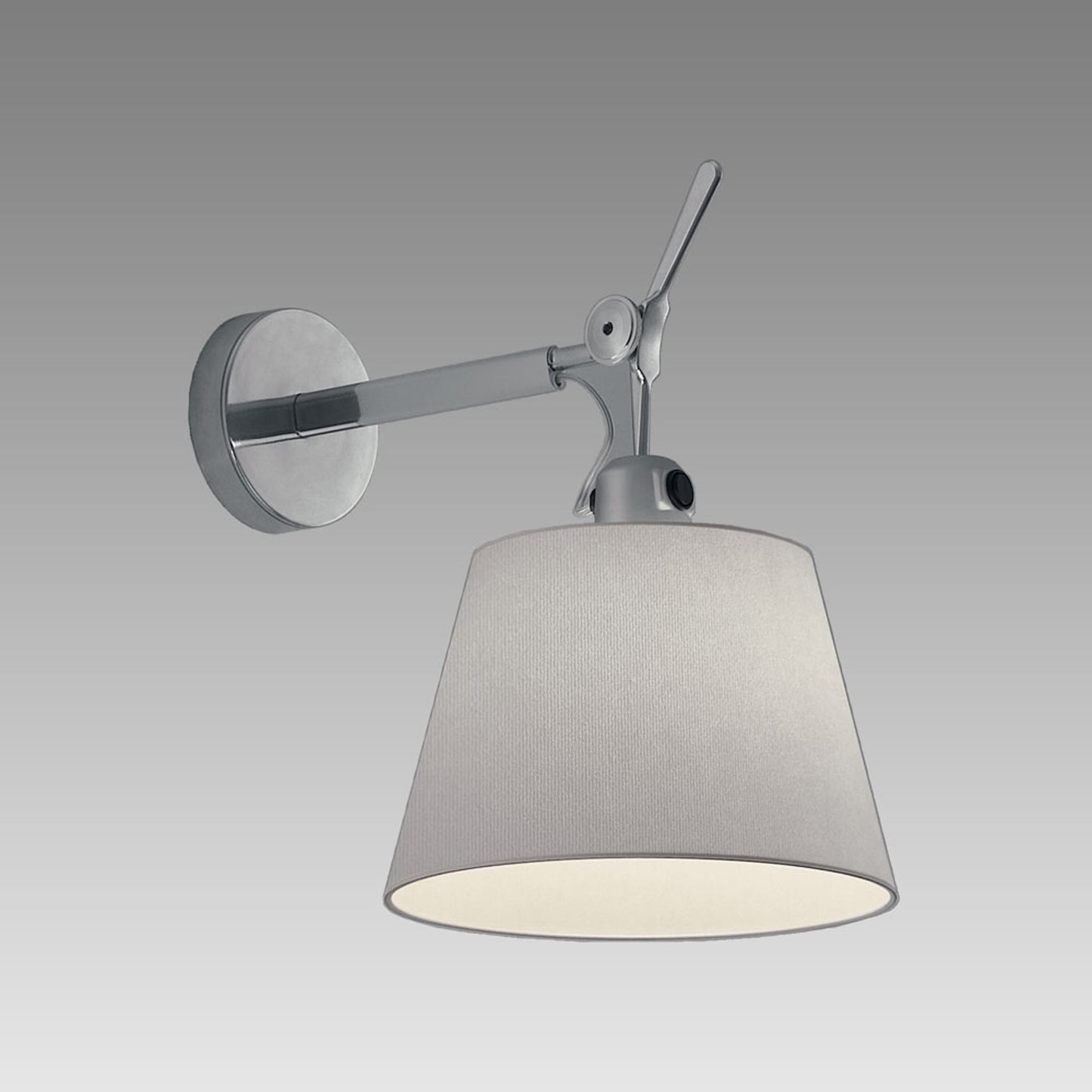 Tolomeo Shaded Wall Light in Silver Fiber.