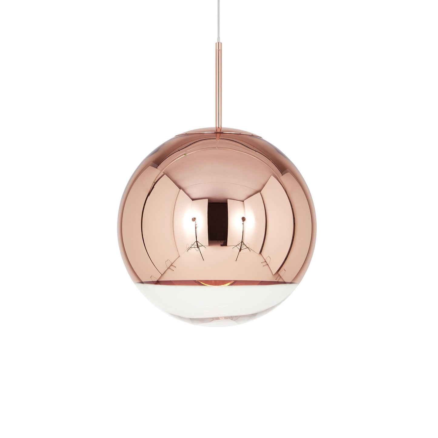 Copper Round LED Pendant Light in Black (Large).