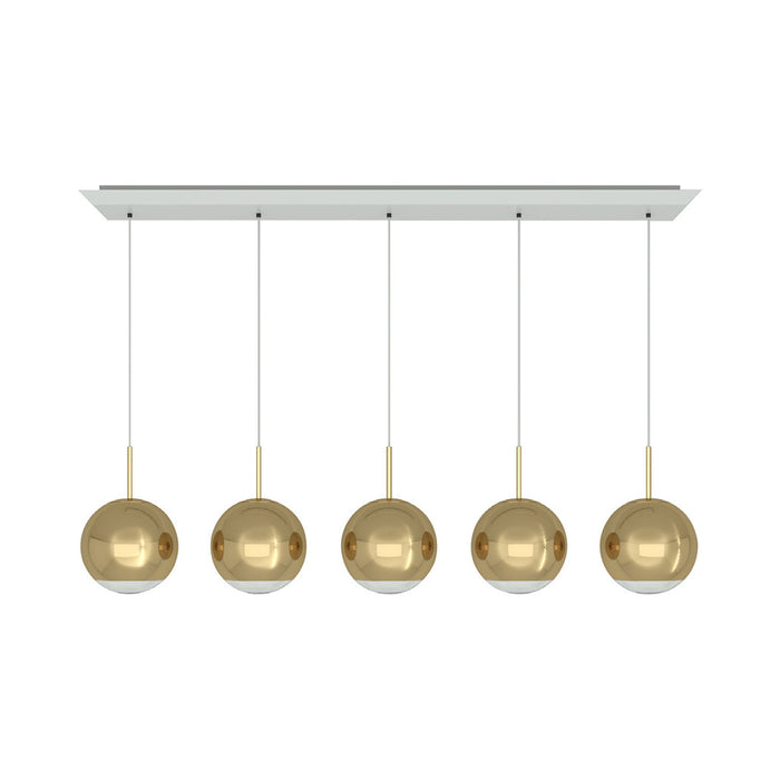 Mirror Ball LED Linear Pendant Light in Gold.