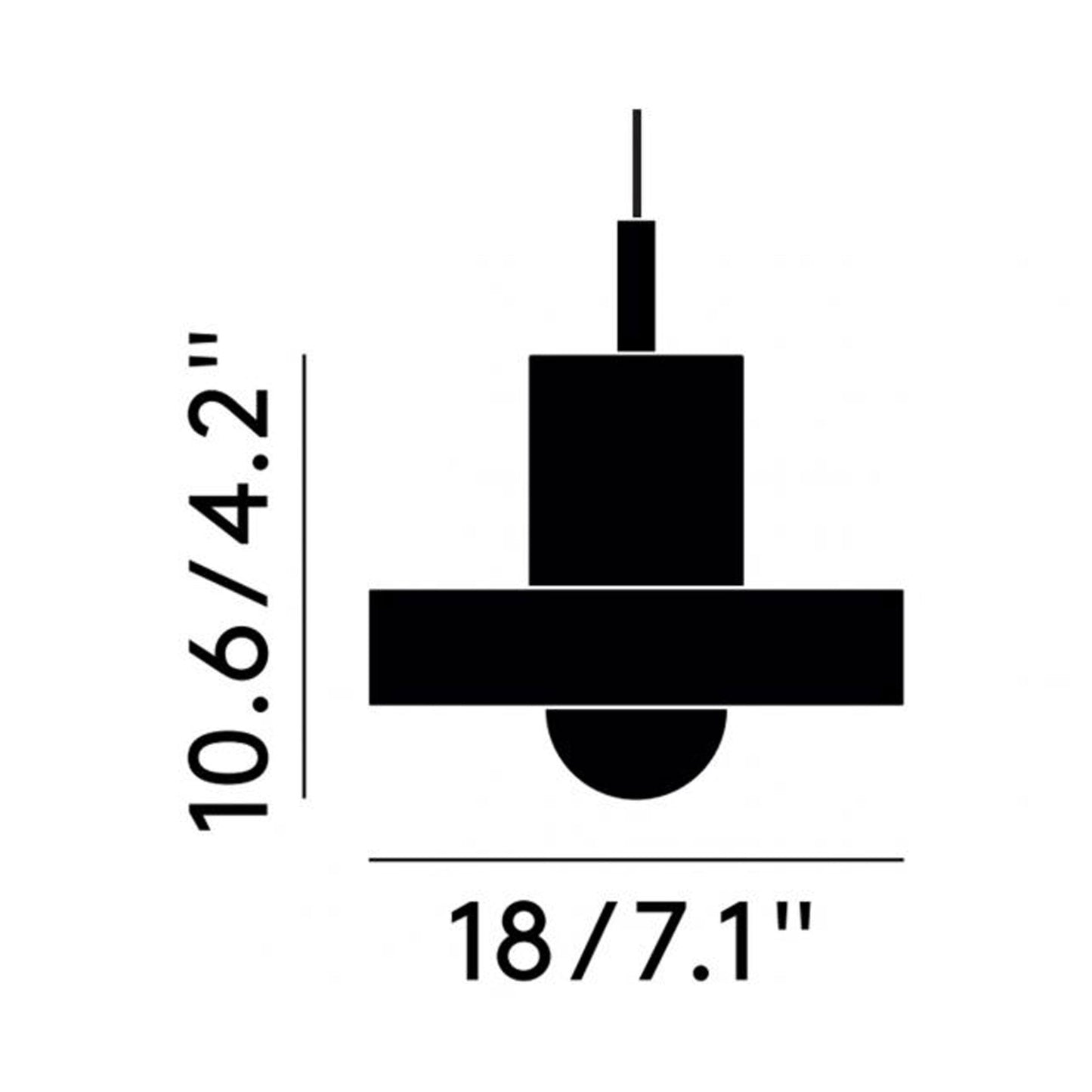 Stone LED Pendant Light - line drawing.