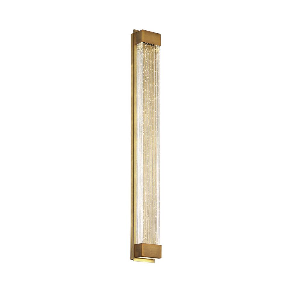 Tower LED Wall Light in Aged Brass (27-Inch).