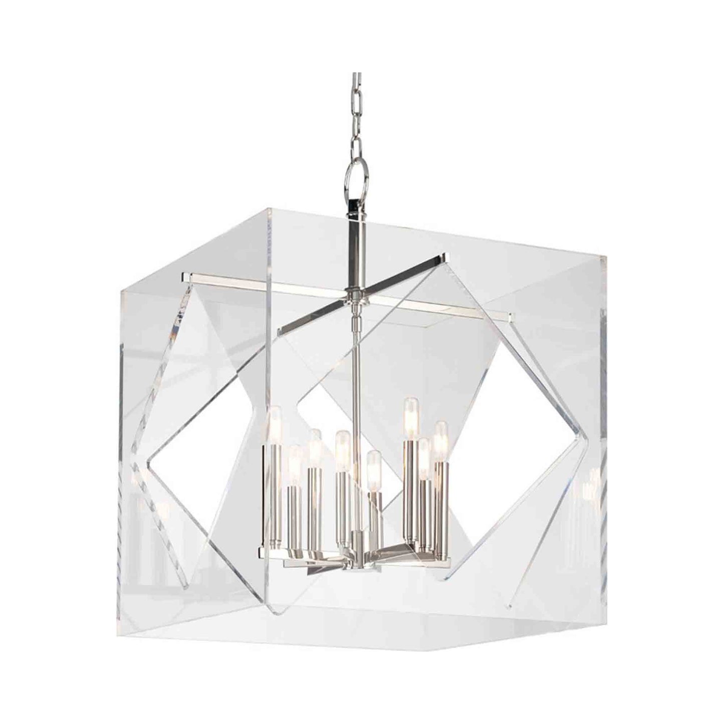 Travis Chandelier in Polished Nickel.
