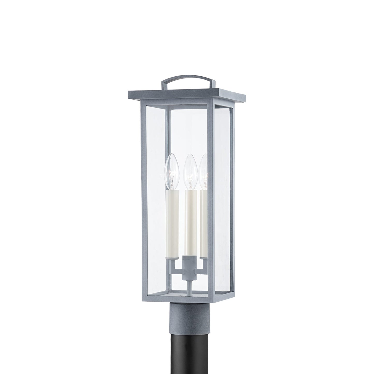 Eden Outdoor Post Light in Weathered Zinc.