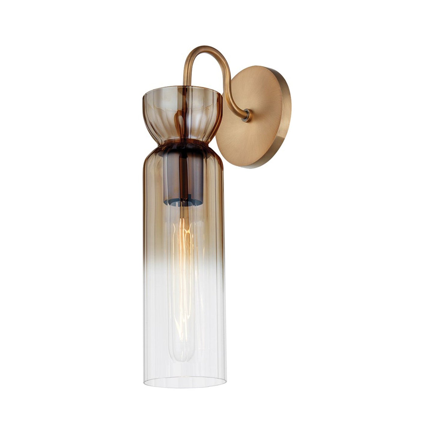 Julian Wall Light in Patina Brass.
