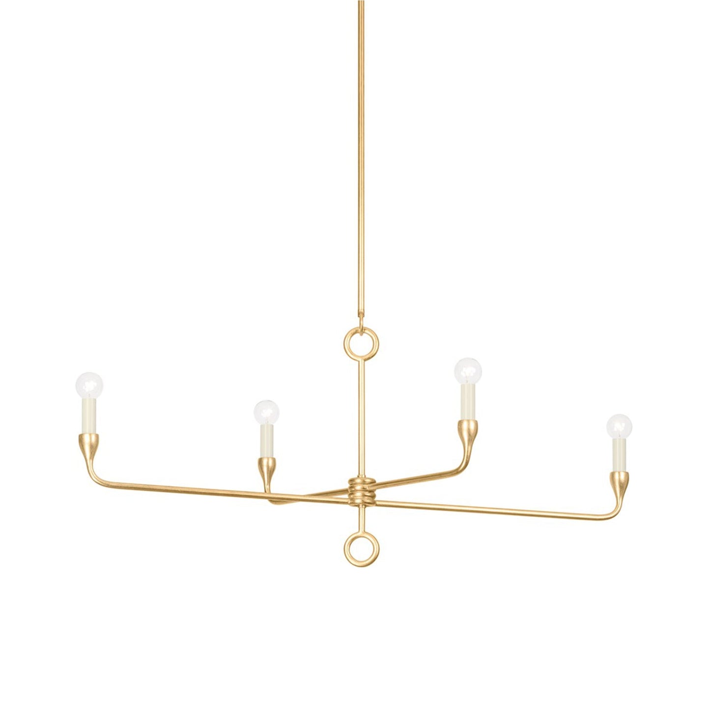 Orson Linear Pendant Light in Vintage Gold Leaf.