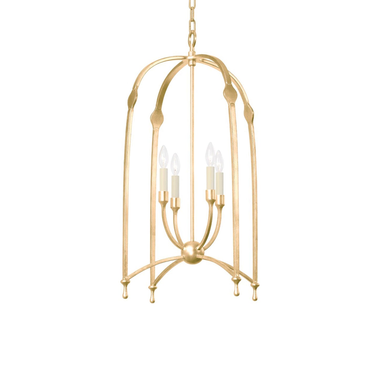 Rhett Pendant Light in Vintage Gold Leaf (Large).