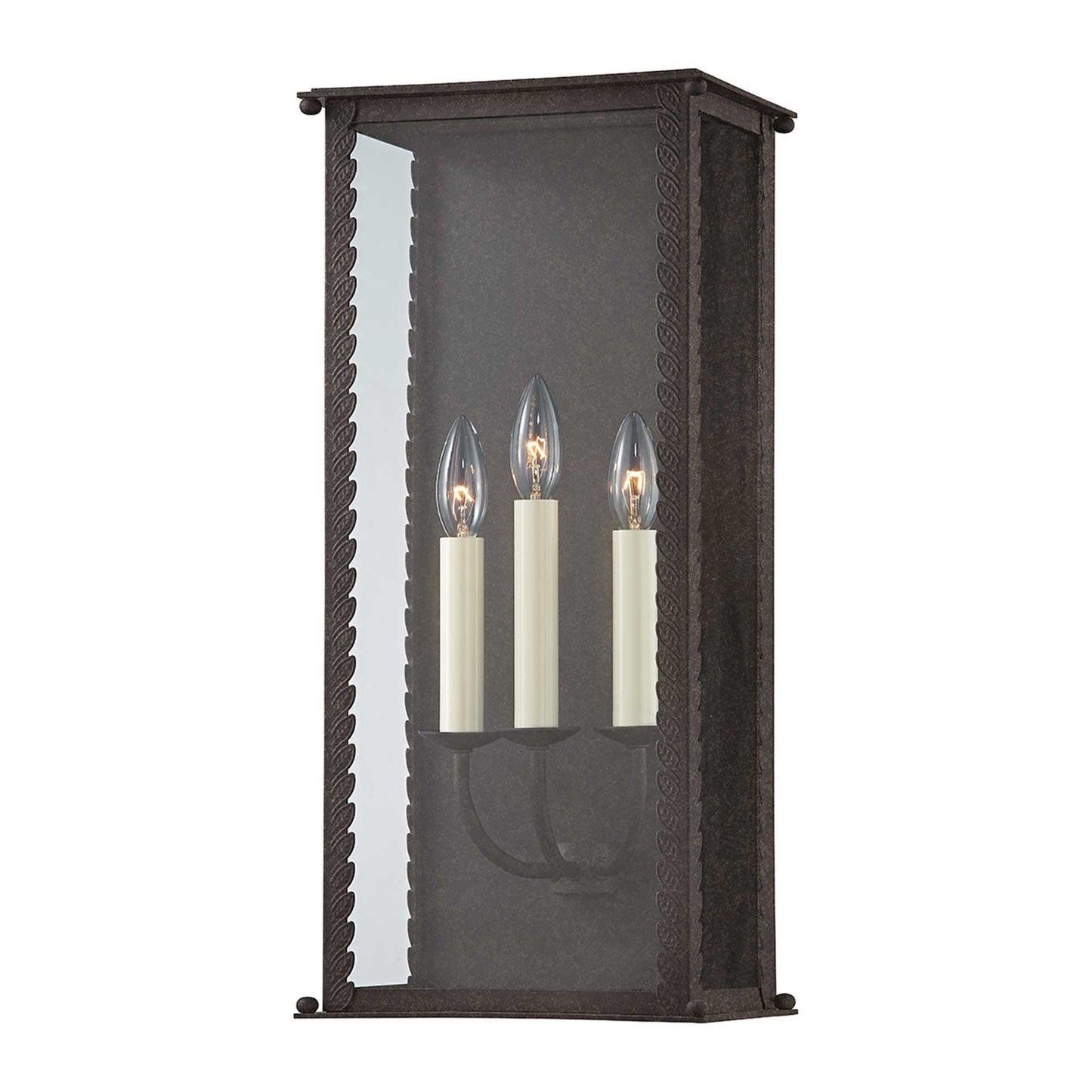 Zuma Outdoor Wall Light in French Iron (3-Light).