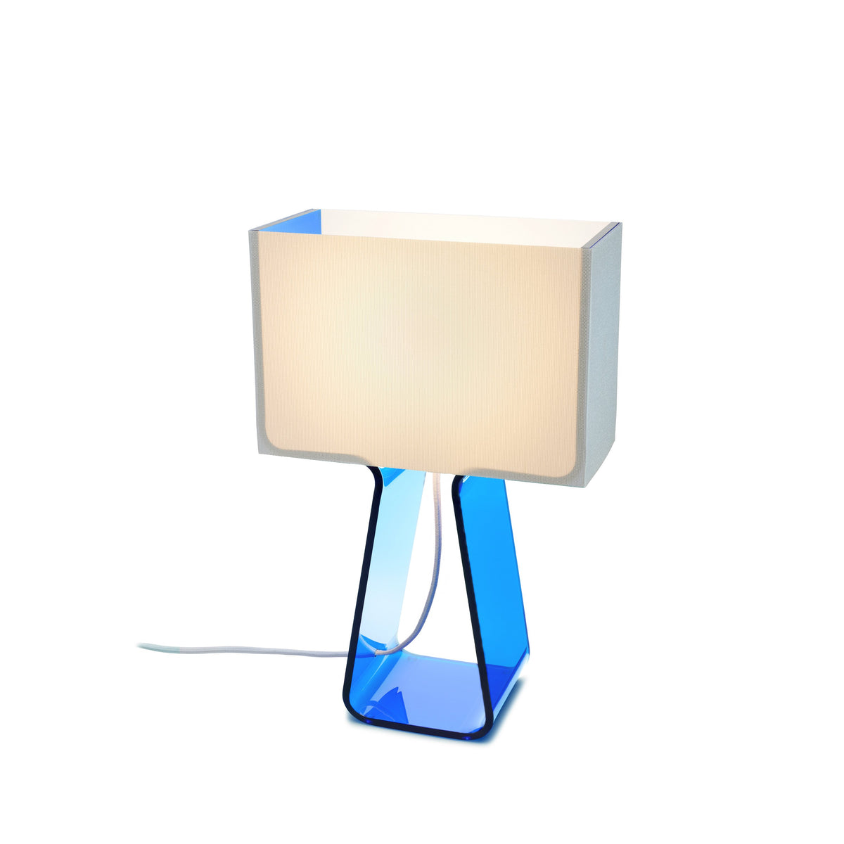 Tube Top Color Table Lamp in Sky Blue.